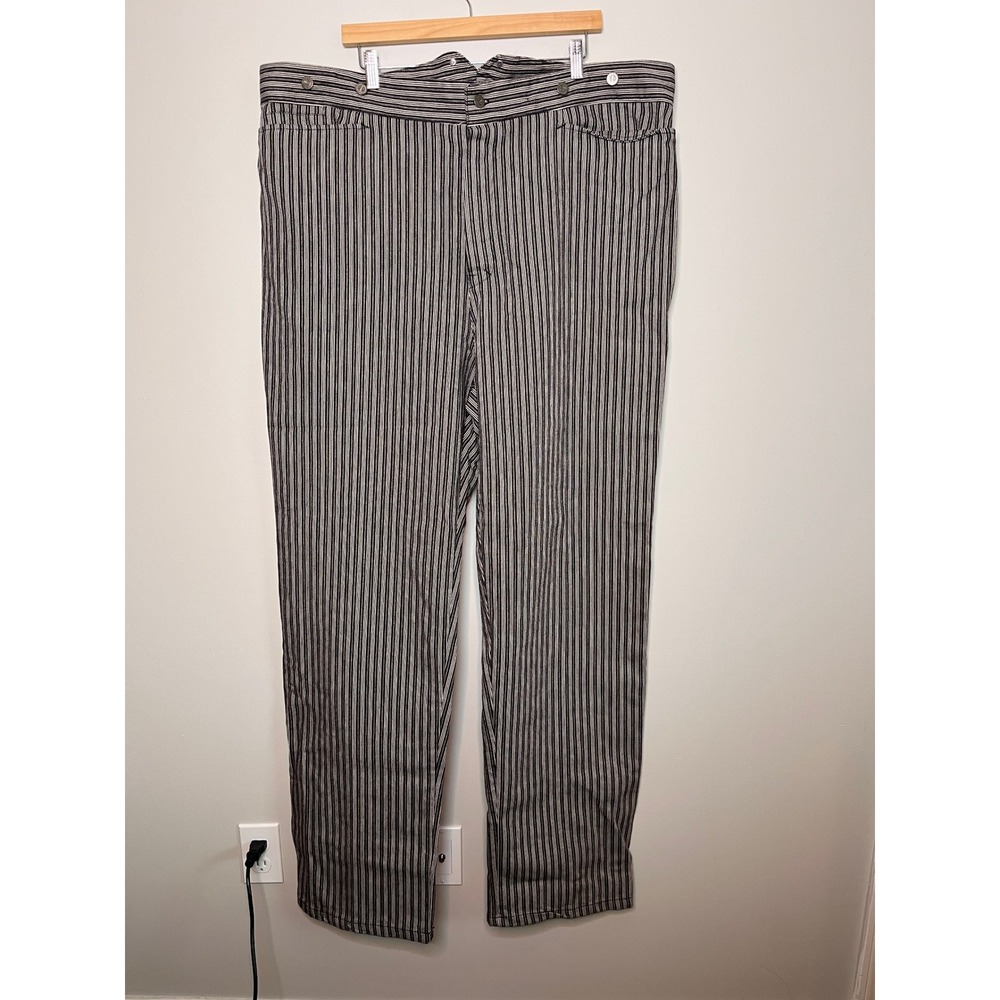 Wah Maker Frontier Clothing Railroad Stripe Cowboy Western Suspender Jeans 46x36
